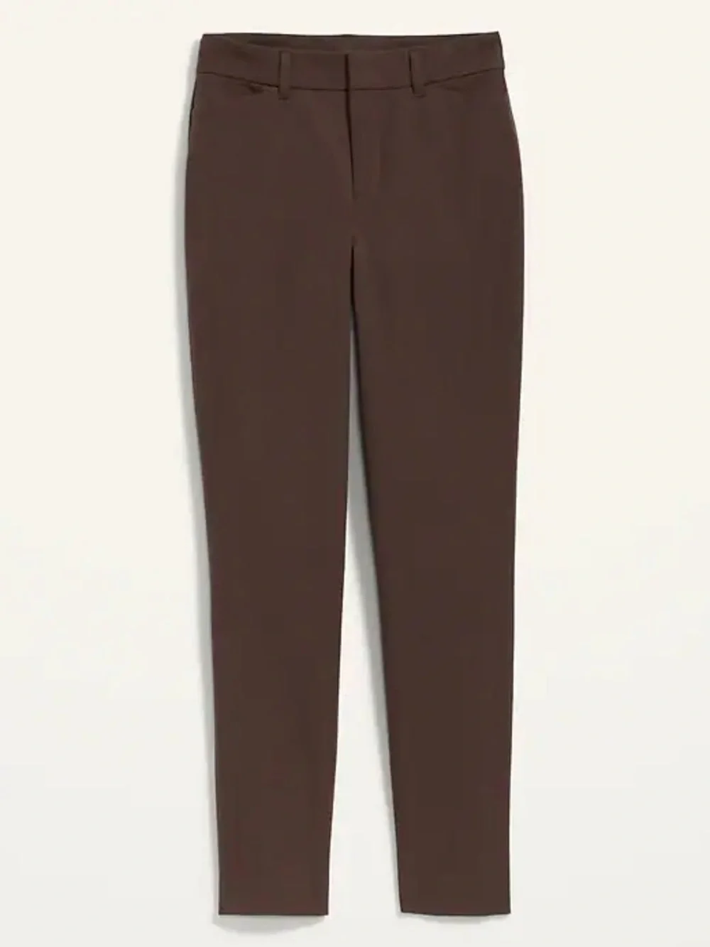 Old Navy Pixie Skinny Trouser Slim Straight Ankle Brown Office Work Mid Rise - Picture 2 of 15